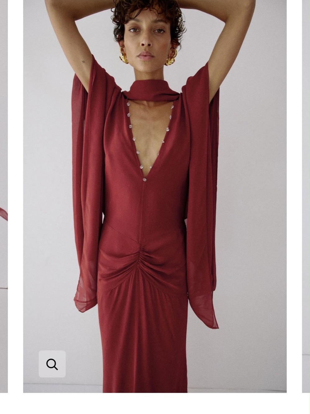 Florencia Maxi Dress in Burnt Red Georgette